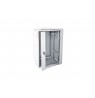 19" 15U wall-mounted network rack cabinet 600x600, glass door, grey, split design, assembled, 60kg