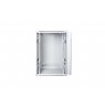 19" 15U wall-mounted network rack cabinet 600x600, glass door, grey, split design, assembled, 60kg