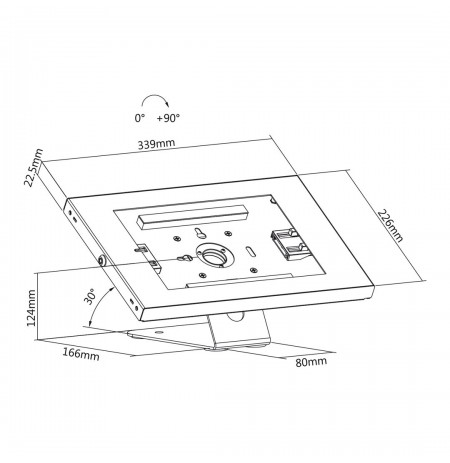 Maclean MC-475W Tablet Advertising Mount, Wall/Desk Mount with Locking Device, Compatible with 9.7"-11", iPad/iPad Air/iPad Pro,
