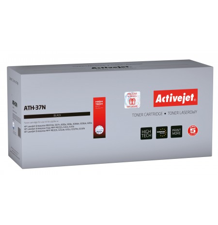 Activejet ATH-37N toner replacement HP 37A CF237A, Compatible, page yield: 11000 pages, Printing colours: Black. 5 years warrant