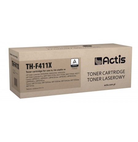 Actis TH-F411X toner replacement HP 410X CF411X, Compatible, page yield: 5000 pages, Printing colours: Cyan. 5 years warranty.