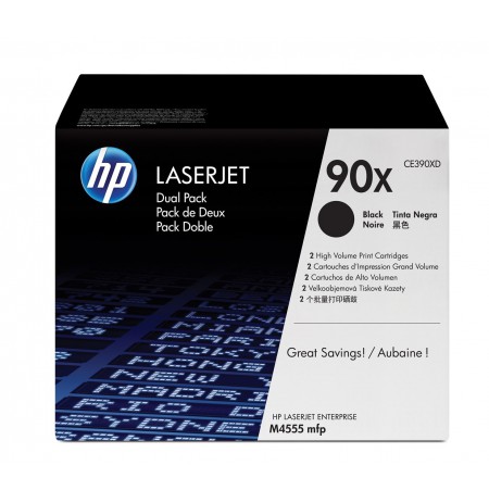 HP 90X 2-pack High Yield Black Original LaserJet Toner Cartridges