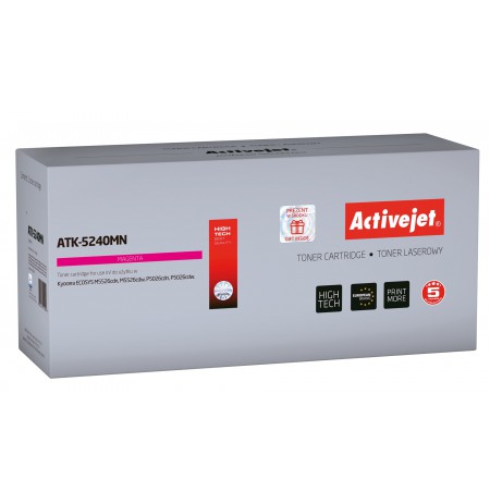 Activejet ATK-5240MN toner replacement Kyocera TK-5240M, Compatible, page yield: 3000 pages, Printing colours: Magenta. 5 years 