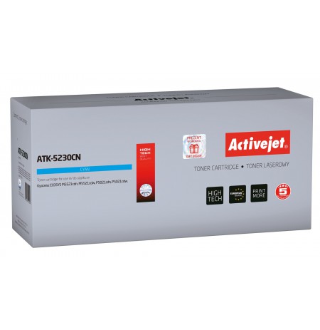Activejet ATK-5230CN toner replacement Kyocera TK-5230C, Compatible, page yield: 2200 pages, Printing colours: Cyan. 5 years war