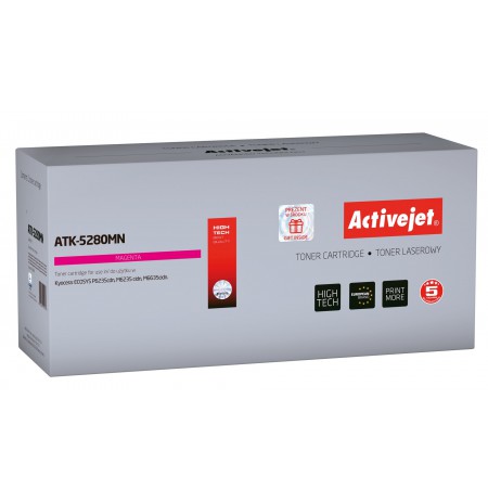 Activejet ATK-5280MN toner replacement Kyocera TK-5280M, Compatible, page yield: 11000 pages, Printing colours: Magenta. 5 years