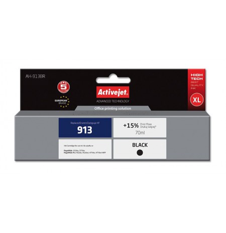 Ink cartridge Activejet AH-913BR (replacement HP 913 L0R095AE, Premium, 70 ml, black)