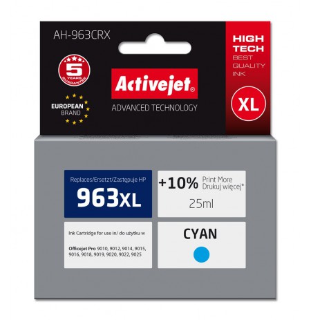 Activejet AH-963CRX ink for HP printers, Replacement HP 963XL 3JA27AE, Premium, 1760 pages, blue