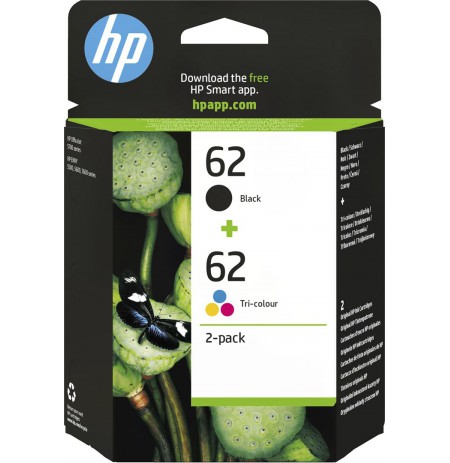HP 62 2-pack Black/Tri-color Original Ink Cartridges
