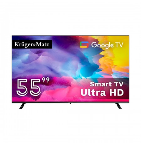 Televizorius Kruger and Matz UHD Google TV  DVB-T2/T/C  H.265  HEVC