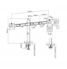 Built-in bracket for two Deluxe Ergo Office monitors, 17"-32", max. 9kg, ER-449
