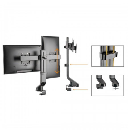 MACLEAN DESK MOUNT HANGER FOR 2 MONITORS MC-854