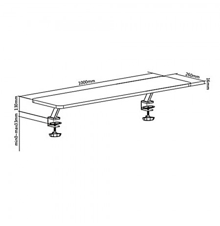 Ergo Office Monitor Shelf, Screwed, 13"~32", max 20kg, ER-409