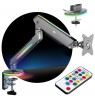 NanoRS Gaming Monitor Mount 17-32" with RGB LED Lighting Desk Mount Height Adjustable Swivel Tilt Max. 9kg VESA 75x75 / 100x100