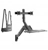 Maclean Dual Monitor & Keyboard Wall Mount, Gas Spring with Computer Mount, for 17"~27" Monitors, MC-633 for