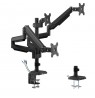 Desk mount for three monitors black Ergo Office, with gas spring, 17"-30", 7 kg, 1x USB 3.0, 2x mini-jack, ER-408B