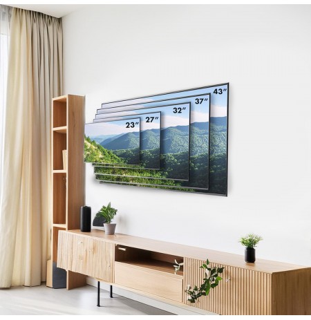 Maclean MC-418 TV Monitor Full Motion Wall Mount 23"-43" 30kg max VESA 200x200 Black Tilting Rotating Adjustable Wall Distance H