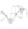 Gembird MA-WA2-01 monitor mount / stand 68.6 cm (27") Black Wall