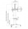 Mobile TV stand 37-70" adjustable 2 shelves