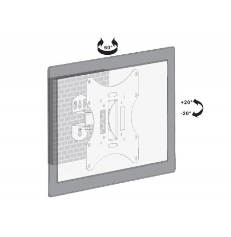 Mount wall for TV Maclean MC-501B (Rotary, Tilting, Wall - 42", max. 30kg)