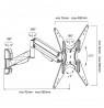 Mount wall for TV Maclean MC-784 (Rotary, Tilting, Wall, 32" - 55", max. 20kg)