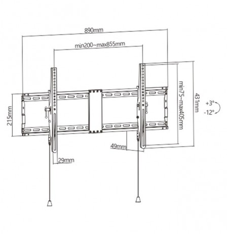 Gembird WM-90T-01 TV wall mount (tilt), 43”-90” (70 kg)