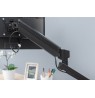 Single desk arm with 1xLCD clamp with gas spring and docking station max. 30" and 9kg PD3.0