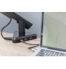 Single desk arm with 1xLCD clamp with gas spring and docking station max. 30" and 9kg PD3.0