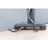 Single desk arm with 1xLCD clamp with gas spring and docking station max. 30" and 9kg PD3.0
