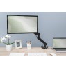 Single desk arm with 1xLCD clamp with gas spring and docking station max. 30" and 9kg PD3.0