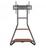 Maclean MC-455 Freestanding Corner TV Stand in Bauhaus Style, Free-standing TV Holder with Two Levels, Made of Wood, Load Capaci