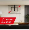 Maclean electric ceiling TV mount, TUYA support, max VESA 600x400, 90st swivel remote control, 32"-75", 35kg, MC-490
