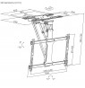 Maclean electric ceiling TV mount, TUYA support, max VESA 600x400, 90st swivel remote control, 32"-75", 35kg, MC-490