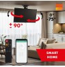 Maclean electric ceiling TV mount, TUYA support, max VESA 600x400, 90st swivel remote control, 23"-65", 30kg, MC-491