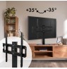 Maclean MC-386 Universal TV Stand Base for Cabinet Dresser Table Desk 32" - 75" 40kg VESA 35° Rotating Temepred Glass Adjustabl