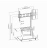 Gembird TVS-100F-01 TV floor stand with caster wheels, 37" - 100", up to 150kg