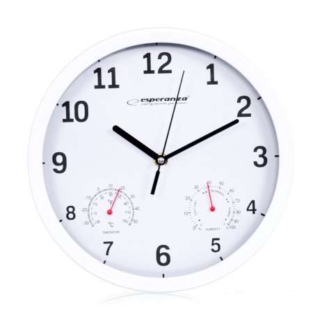 Clock wall Esperanza LYON EHC016W (silver color, white color)
