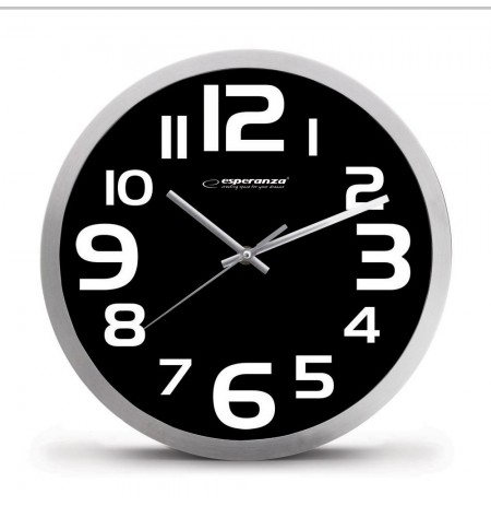 Esperanza EHC013K Wall Clock - Zurich - Black Quartz clock Oval Black, White