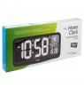 Large Digital Clock Wall Mount Free Standing with Temperature Sensor 37x17cm LCD Display Power Adapter & Battery Operated