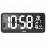 Large Digital Clock Wall Mount Free Standing with Temperature Sensor 37x17cm LCD Display Power Adapter & Battery Operated