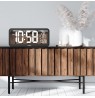 Large Digital Clock Wall Mount Free Standing with Temperature Sensor 37x17cm LCD Display Power Adapter & Battery Operated