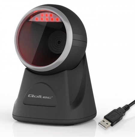 Qoltec Desktop Precision Reader 1D Barcode & QR Scanner | 2D
