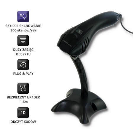 Scanner barcode Qoltec 50861