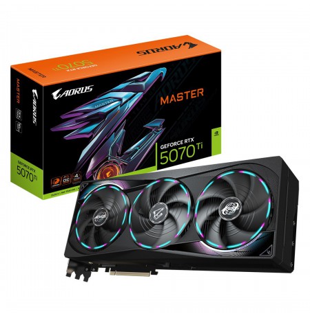 GIGABYTE AORUS GeForce RTX 5070 Ti MASTER 16G Graphics Card - 16GB GDDR7, 256bit, PCI-E 5.0, 2670 MHz Core Clock, 3 x DP 2.1a, 1