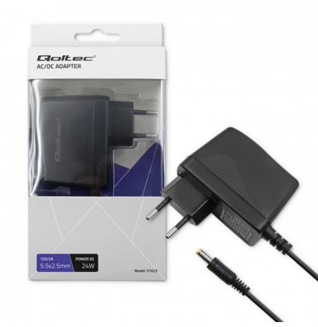 Qoltec 51023 power adapter/inverter Indoor 24 W Black