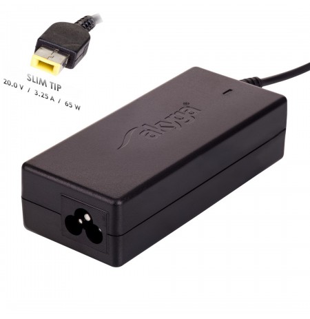 Power supply mains Akyga Square AK-ND-24 for notebooks IBM, Lenovo (20 V, 3,25 A, 65 W, Slim Tip, Square yellow )