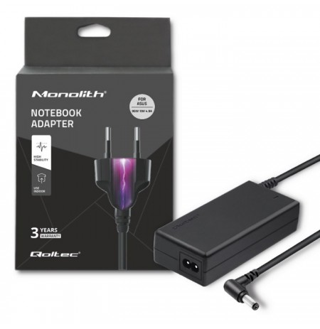 Power supply Qoltec 50075.90W for notebooks Asus (19 V, 4,74 A, 4,9 A, 90 W, 5.5 mm x 2.5 mm)
