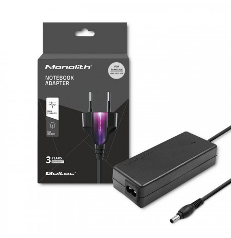 Power supply Qoltec 50015.60W for notebooks Samsung (19 V, 3,15 A, 60 W, 5.5 mm x 3.5 mm)