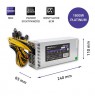 Qoltec 50349 PCI-E 1800W power supply | 80 Plus Platinum | Game miner