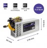 Qoltec 50350 power supply 1850W PCI-E| 80 Plus Platinum | Gaming Miner