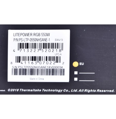 Power supply Thermaltake Litepower RGB PS-LTP-0550NHSANE-1 (550 W, Active, 120 mm)